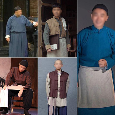 影视古装清末民初店小二服装清朝