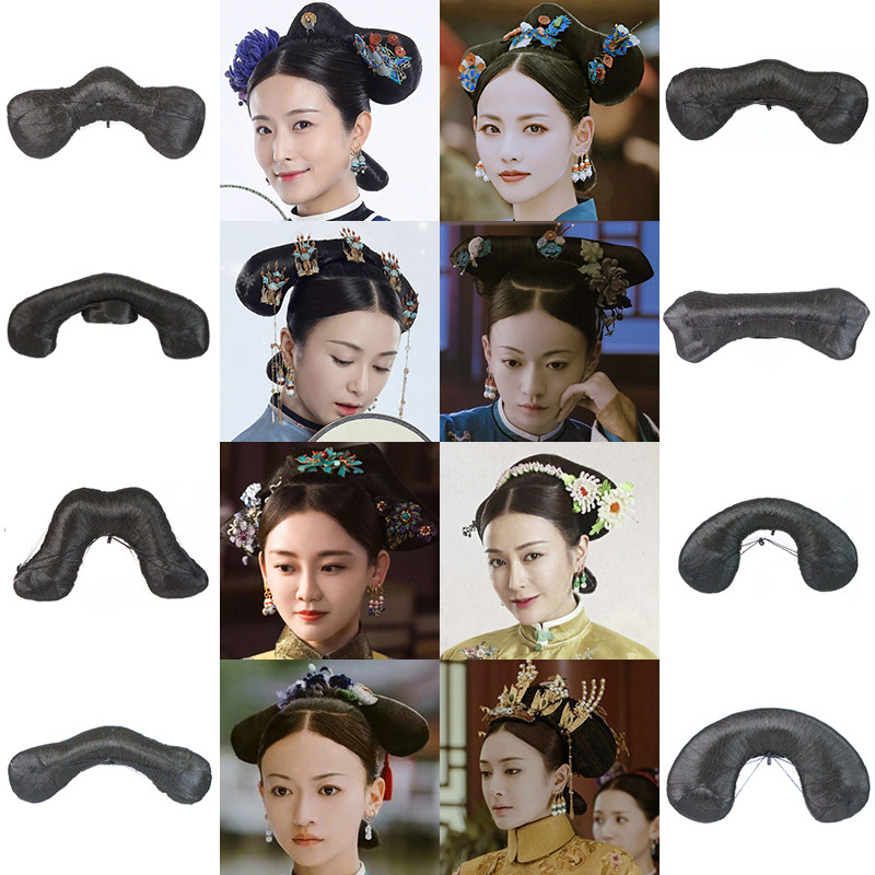 清朝皇后妃子旗头影视延禧攻略同款旗头燕尾皇后造型影楼演出假发