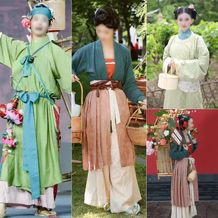 古装唐朝男女民俗服装汉服市集古镇卖货郎情侣宋朝古典传统表演服