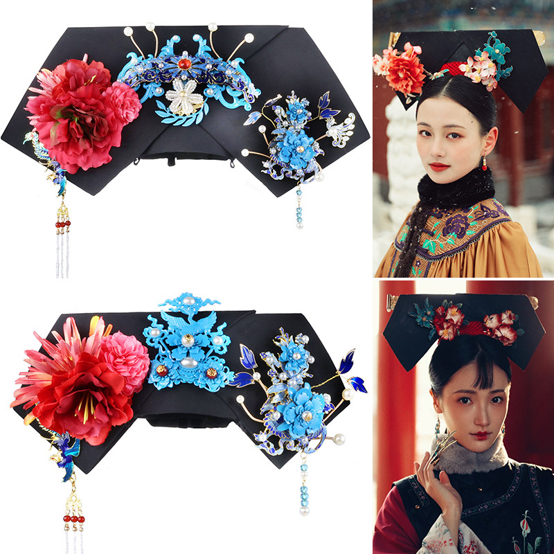 古装满族清朝后宫皇后妃子头饰清宫故宫摄影旗头舞台表演格格发饰