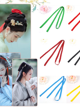 中国风大蝴蝶结古代绑头发丝带发饰古风汉服绑发纯色雪纺发带女士