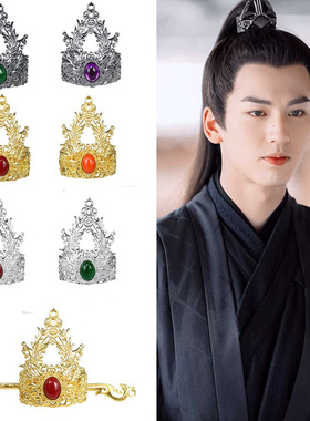 古风男头饰武侠侠客束发冠古装演出配饰复古头冠汉服头饰COS发饰