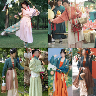 古装集市景区巡游快闪套装民俗表演古风女卖货郎服装宋制唐朝影视