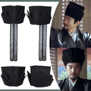 宋制汉服帽子东坡巾四方平顶巾男苏轼帽子儿童古装头饰书生秀才帽