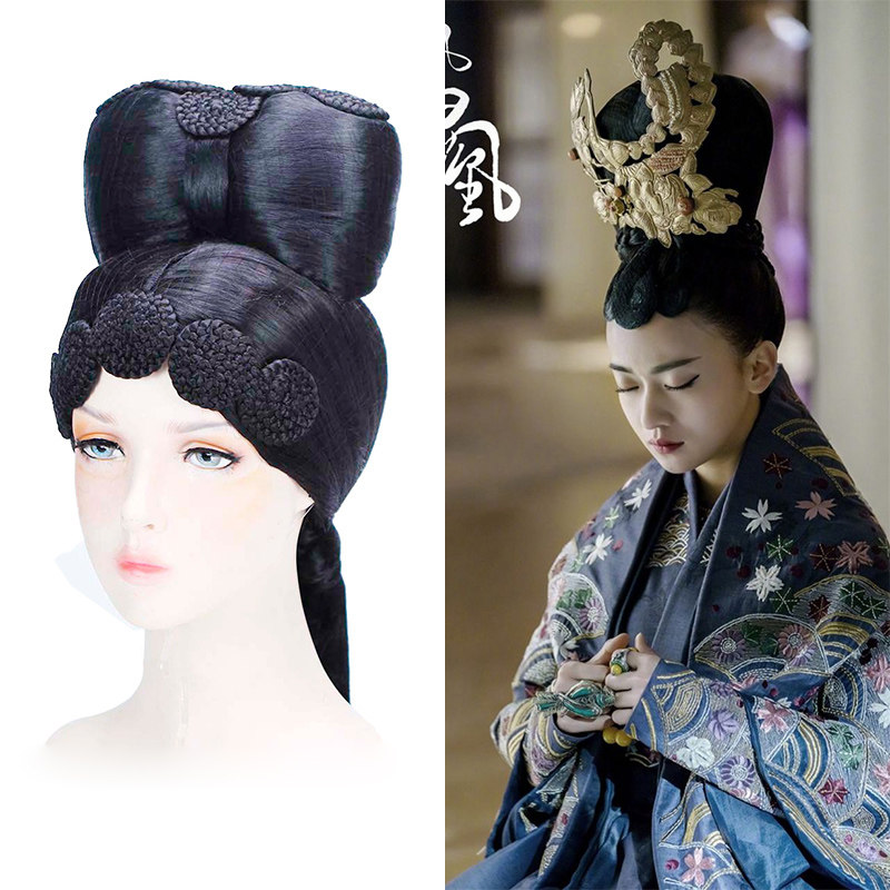 古装假发套女士头套唐朝仕女宫女舞台演出头套女士整头套B-026