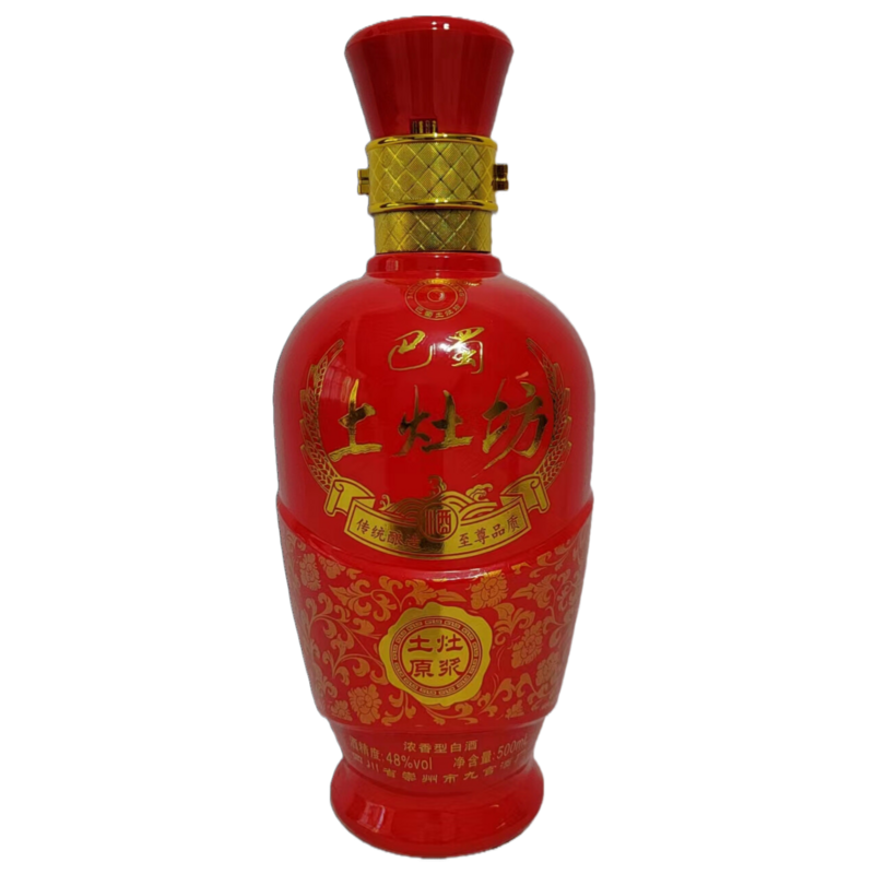 柔和48度川酒巴蜀土灶坊原浆酿白酒高度固态发酵五粮浓香型红光瓶