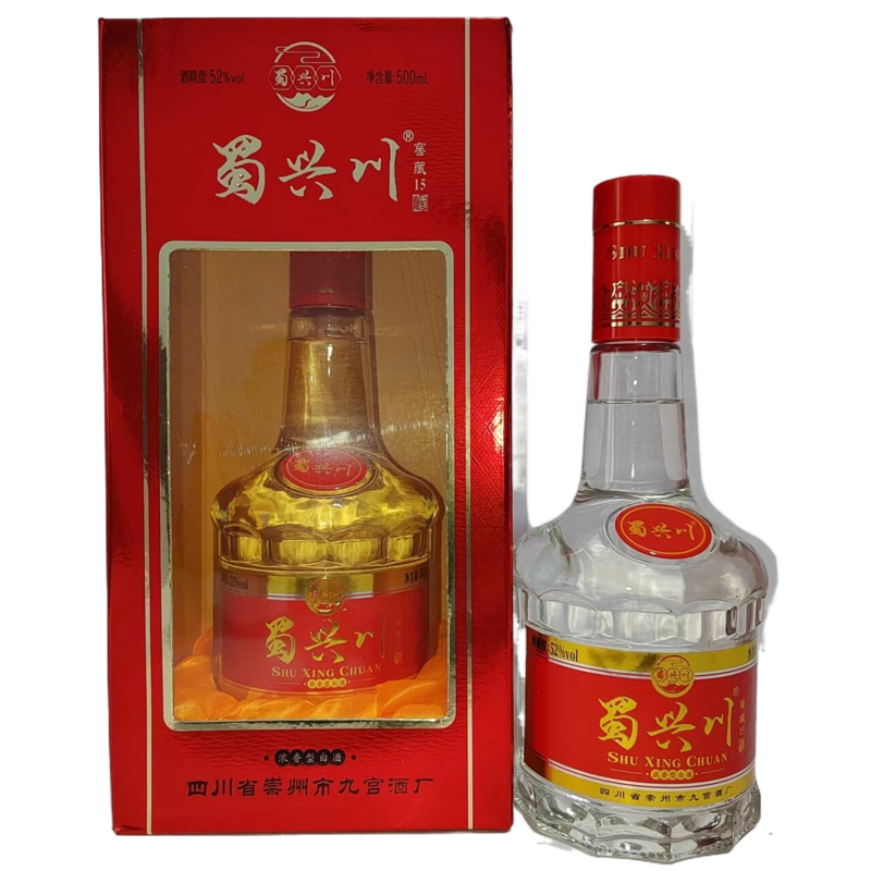 52度五粮浓香型大曲纯口粮白酒蜀兴川柔和固态发酵窖藏礼盒装优级
