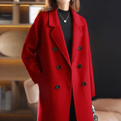 毛呢外套胖mm中长款 2025新款 春秋胖妹妹大码 200斤显瘦毛呢子大衣