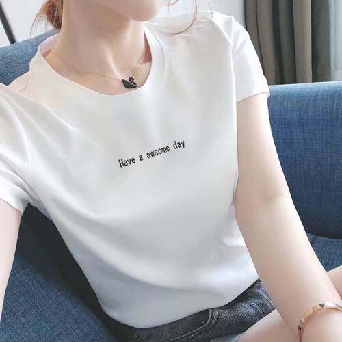 纯棉白色超火cec短袖t恤女2026新款创意小字母上衣夏装半袖T恤衫