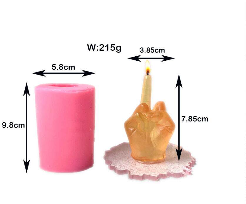 手势竖中指蜡烛硅胶模具diyz创意竖中指香薰石膏滴胶蛋糕装饰磨具