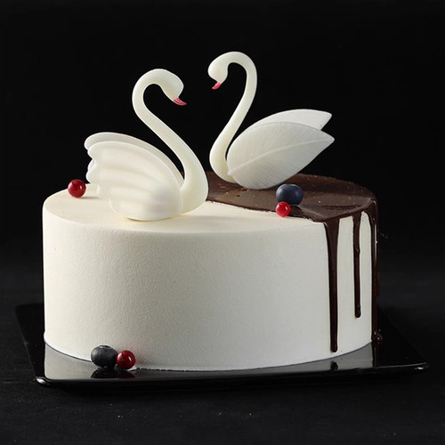 烘焙模具网红蛋糕甜品台情景装饰小号天鹅脖子巧克力翻糖硅胶磨具