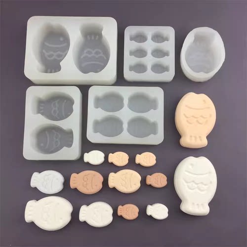 鲷鱼烧香薰捏捏硅胶模具 滴胶石膏巧克力DIY烘焙翻糖模具蛋糕装饰