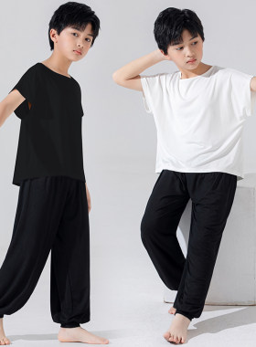 儿童男宽松舞蹈练功服灯笼裤套装