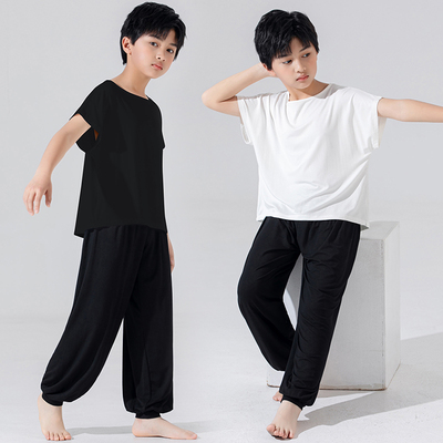 儿童男宽松舞蹈练功服灯笼裤套装
