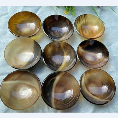 天然牛角雕刻碗实用小碟儿童碗