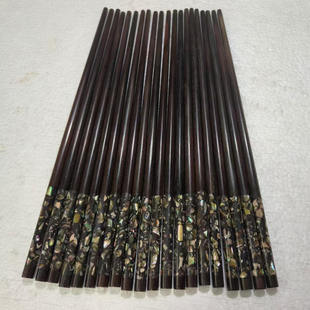 老挝大红酸枝木镶嵌深海贝壳鱼鳞筷子 红酸枝素筷 花梨木筷子托架