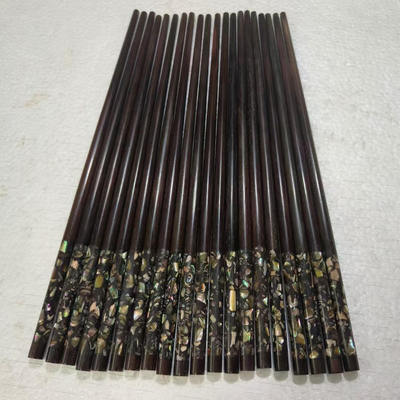 老挝大红酸枝木镶嵌深海贝壳筷子