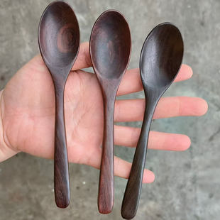交趾黄檀小勺子 老挝大红酸枝饭勺茶匙茶勺 纯手工打磨 手感很赞