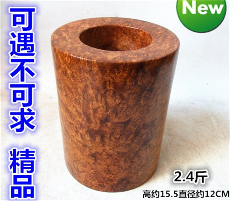 缅甸花梨樱瘤疤笔筒 大果紫檀树瘤瘿疤小笔筒 整木挖空花梨木摆件