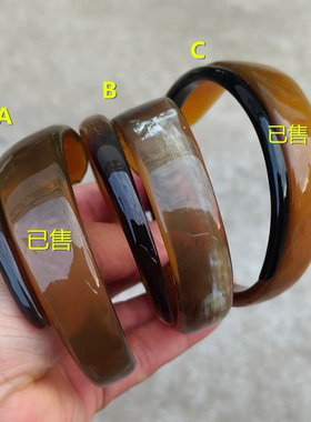 天然牛角镂空雕刻手镯时尚小众