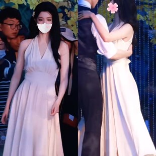 夏季V领气质洋装女无袖收腰长裙A字裙大裙摆这一秒过火同款