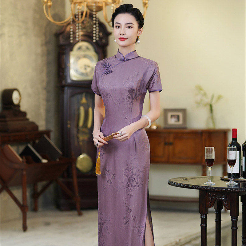 新款老上海旗袍真丝年轻款2026新款高端大气纯手工新中式桑蚕丝洋