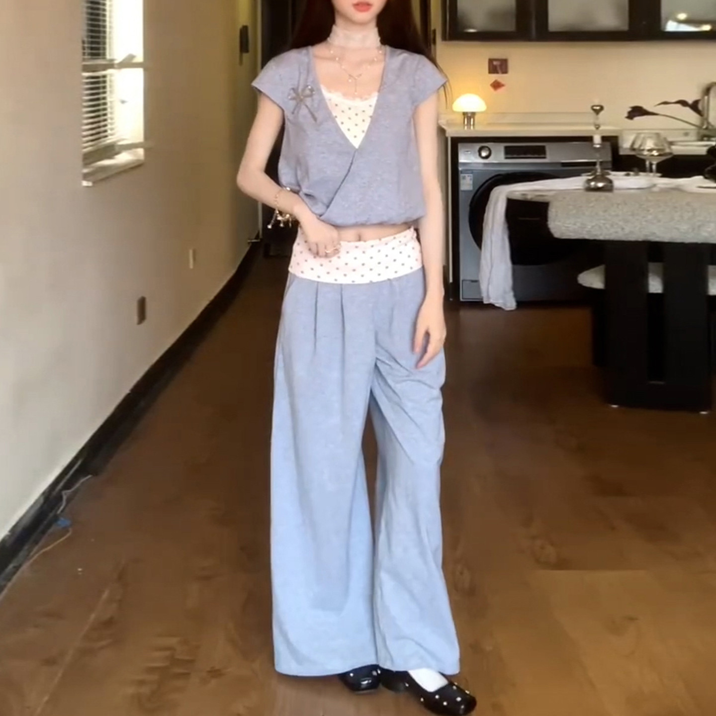 夏季夏季超火减龄独特设计感一整套穿搭2026韩系巨好看漂亮两件式