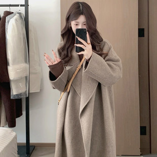 冬款高级感羊绒双面羊毛大衣女2025绝美冬新款韩系呢子中长款毛呢