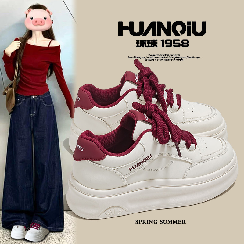 环球官方旗舰店正品安可拉红小白鞋子女2025秋冬新款爆款百搭板鞋