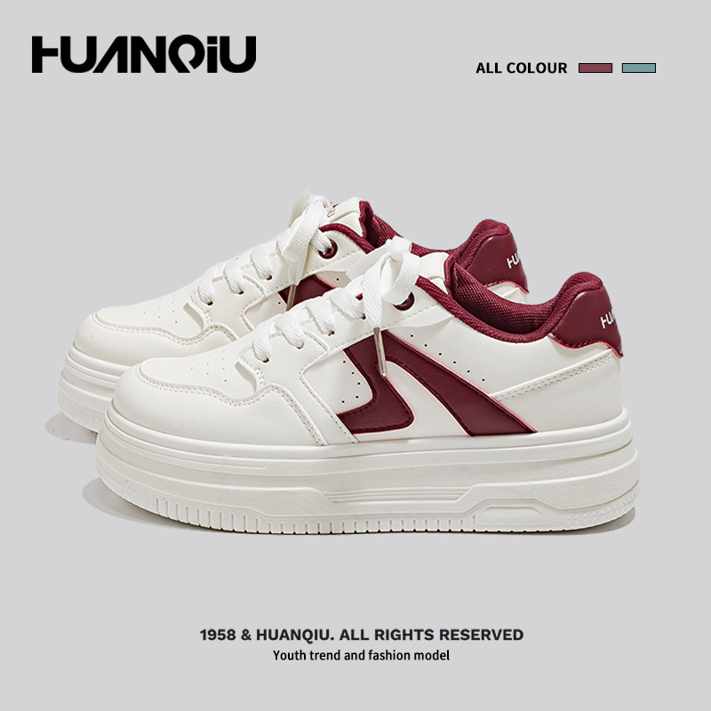 环球潮流ins厚底小白鞋女2026新款春季百搭学生增高运动休闲板鞋,女鞋,休闲板鞋,淘宝优惠券,粉丝福利购,淘宝优惠卷