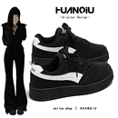 女2025冬季 不累脚休闲鞋 棉鞋 百搭休闲运动鞋 爆款 环球黑色加绒板鞋