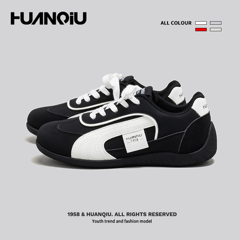 环球巨好看黑色德训阿甘鞋男女款2025新款爆款百搭软底小白鞋板鞋