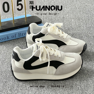 环球跑步运动鞋女款2026年超火的鞋子舒服不累脚厚底增高老爹鞋女