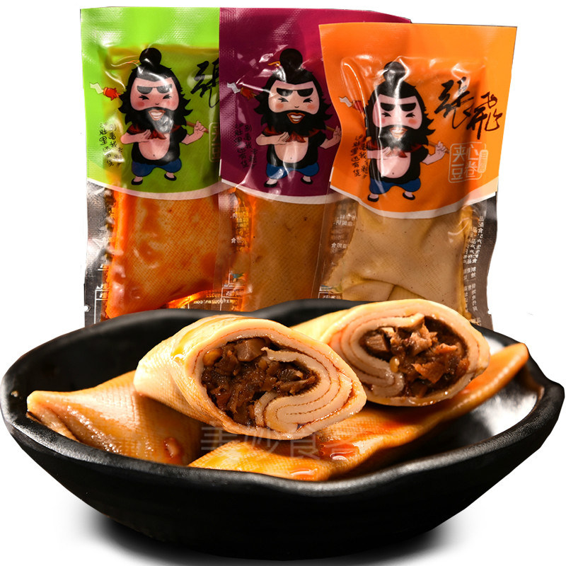 四川特产张飞夹心豆卷【1斤】五香辣味手撕豆干休闲素食小吃零食