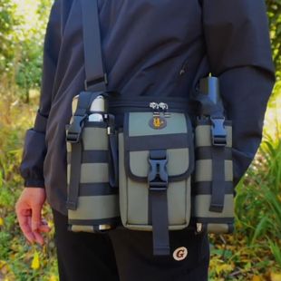 外出远门7.5厘米直径水杯伞位游玩逛街男单肩斜挎IPADMINI小背包