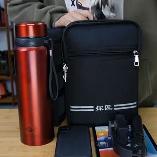 冬季便携外出装8.8厘米大直径保温水杯壶的男单肩斜挎9.7寸平板包