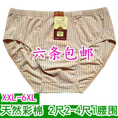 天然彩棉肥佬内裤中老年高腰加肥