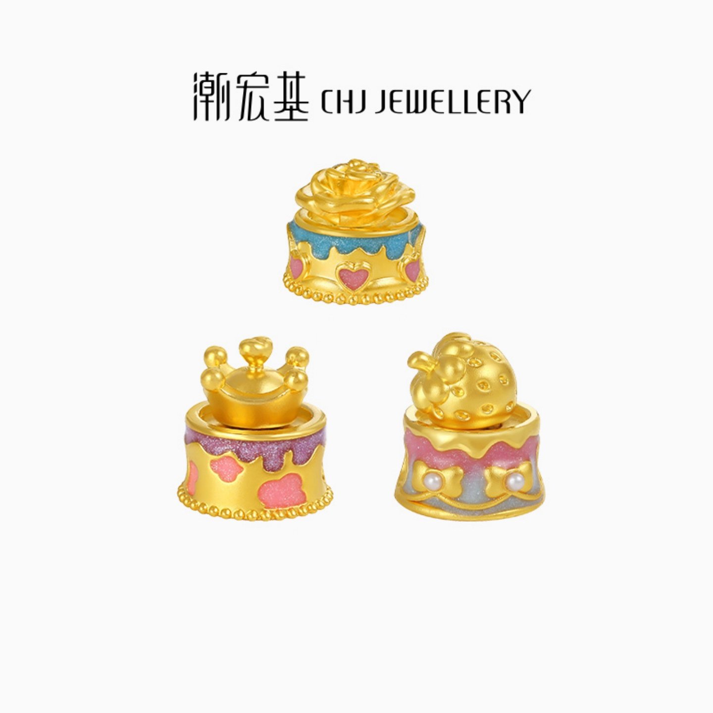 潮宏基转转蛋糕黄金珍珠串珠足金转运珠5D硬金珐琅送女友可转动,黄金,细金工艺定价路路通,淘宝优惠券,粉丝福利购,淘宝优惠卷