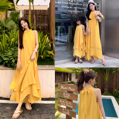 黄色显白百搭显瘦连衣裙