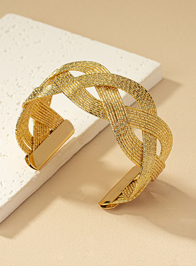 小众个性设计感几何编制手镯女