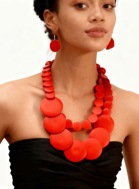 亚马逊热销欧美夸张复古彩色木片