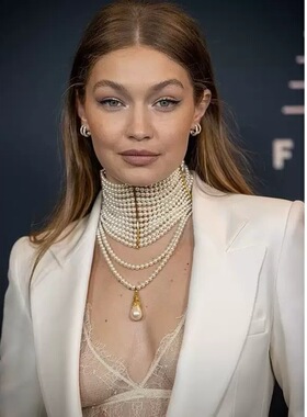 欧美时尚百搭多层人造仿珍珠奢华流苏颈链名媛风夸张项链复古饰品