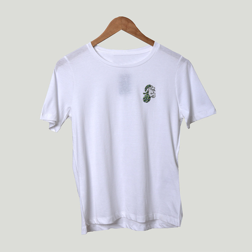 卓雅舞者2020春夏新款 休闲风简约宽松短袖摩羯座绣花t恤女23032