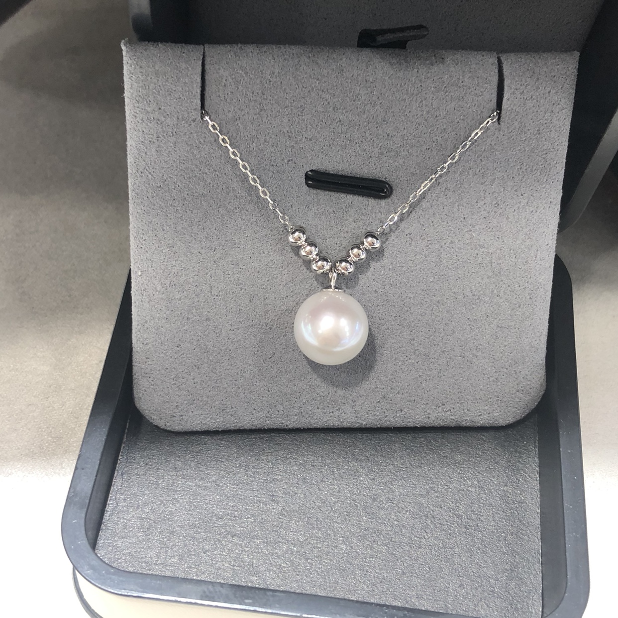 天然淡水珍珠吊坠 正圆强光无暇爱迪生锁骨项链国货akoya海水澳白