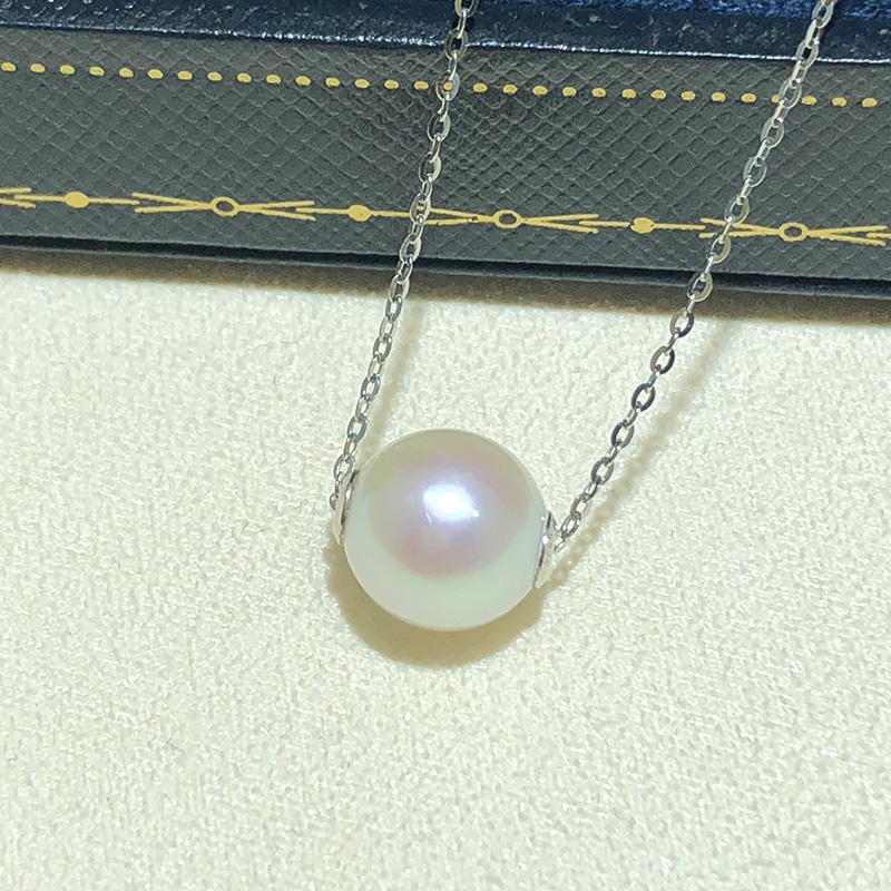 925银海水正圆锁骨项链强光无瑕