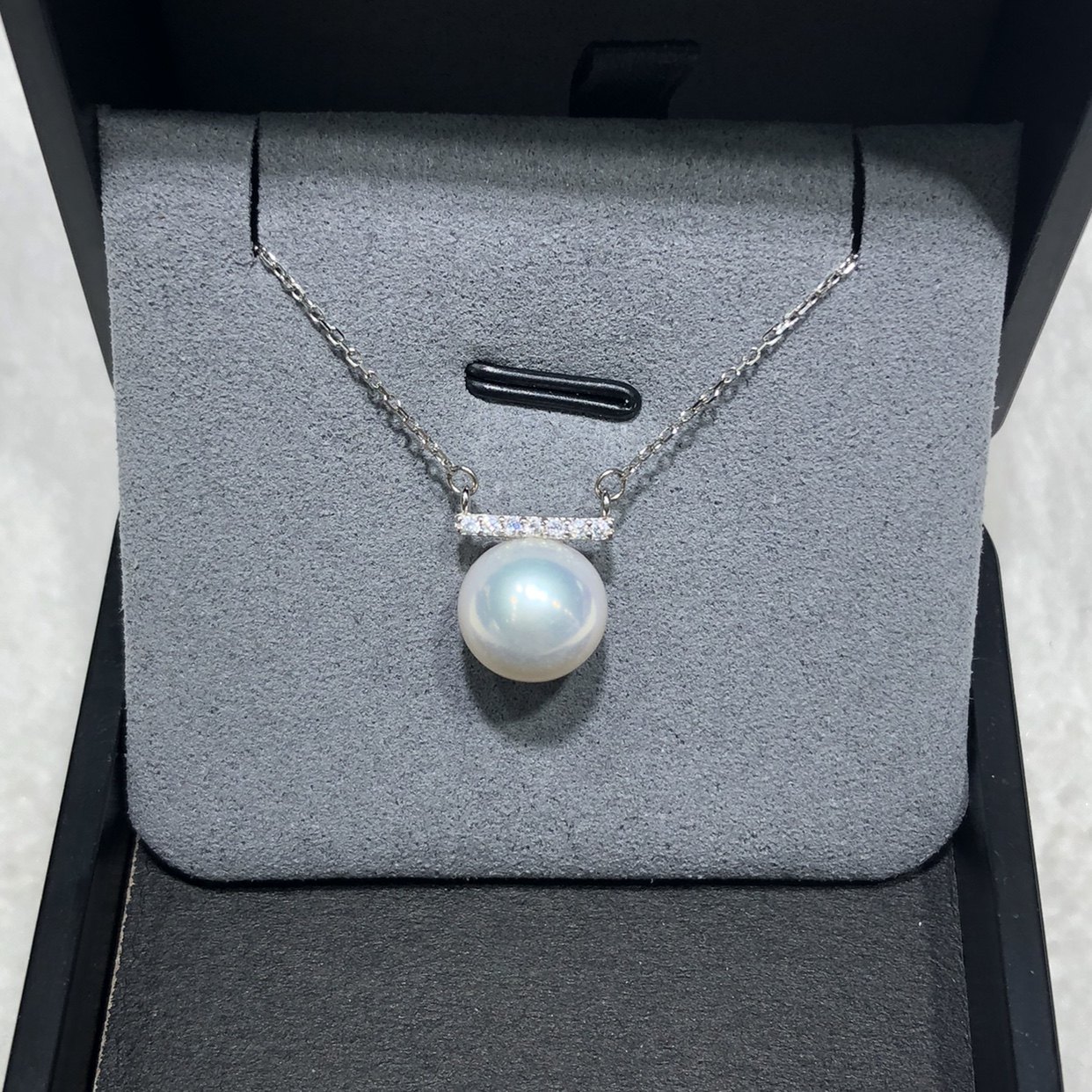 爱迪生天然淡水珍珠吊坠澳白冷光正圆无暇南洋海水锁骨akoya日本