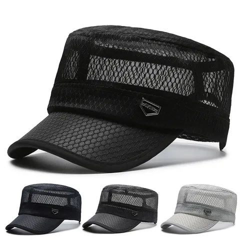太阳帽帽子遮阳帽户外透气网眼旅游中年钓鱼男款时尚平顶帽男士,服饰配件/皮带/帽子/围巾,帽子,淘宝优惠券,粉丝福利购,淘宝优惠卷