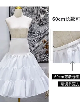 cosplay缎面超蓬撑可调节衬裙洛丽塔暴力裙撑日常Lolita软妹无骨