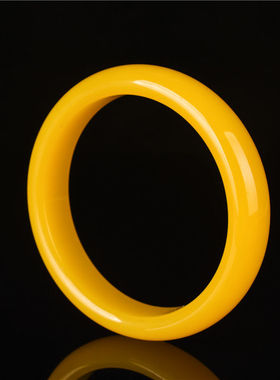 加宽和田玉色丝玉黄色玉旺夫手镯女款玉石鸡油黄冰透黄玉镯子