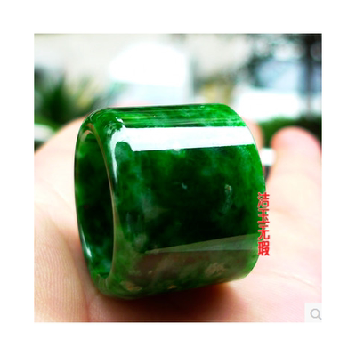 干青铁龙生祖母绿扳指玉石色指环玉石扳指戒指环男款